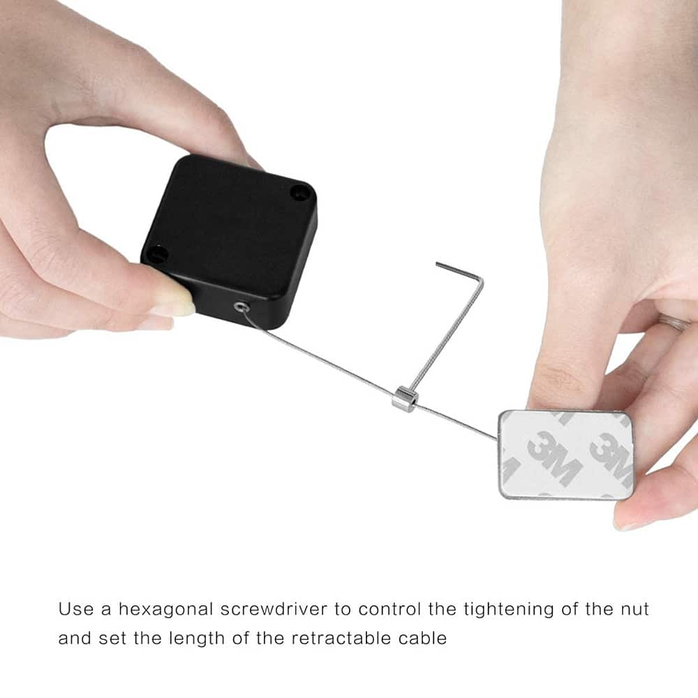 Anti-Theft Retractable 1M Cable Lock for Tablet Laptop Cell - 5 Pack - Image 6