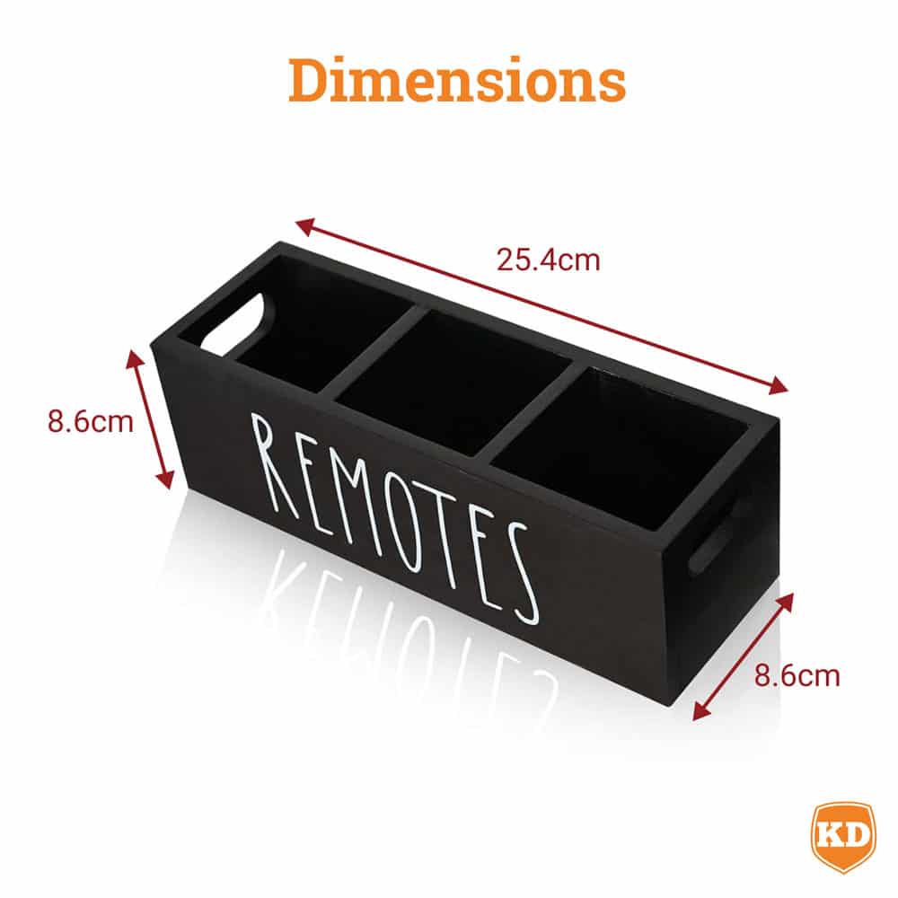 Black Wooden Farmhouse Remote Control Holder Storage Organizer - Image 12