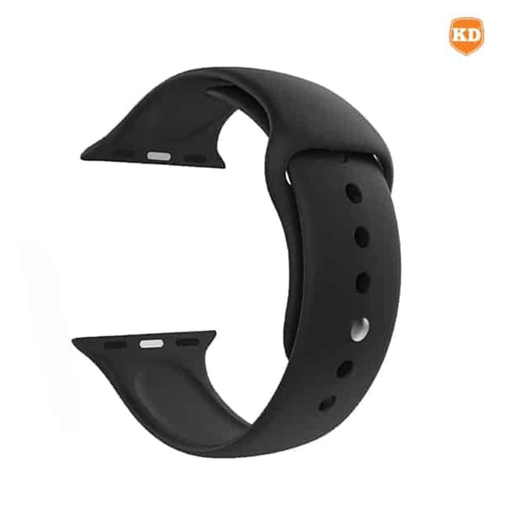Silicone Strap for 42/44/45/49mm Apple Watch- Black & Cheetah - Image 3