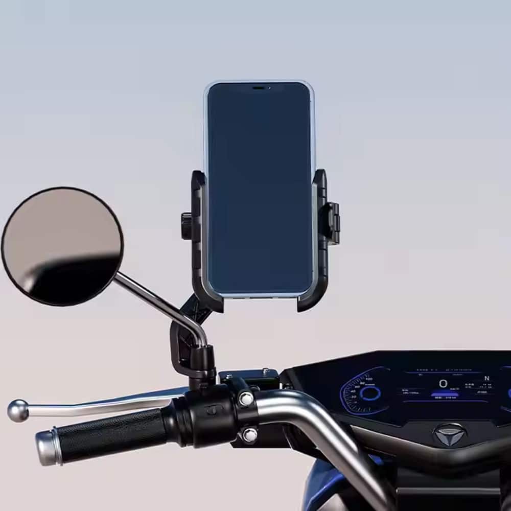 Motorcycle Bike Handlebar Mechanical Lock Phone Mount Holder - Image 5
