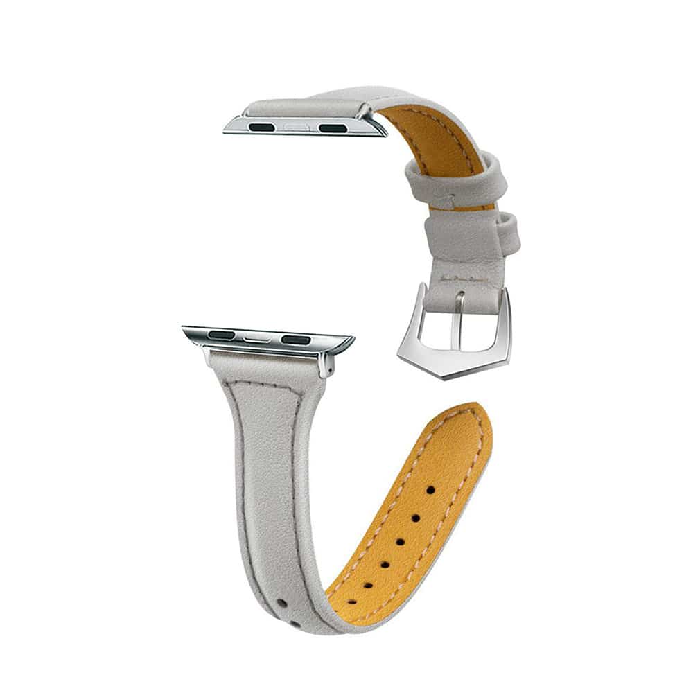 T-Shape Slim Leather Strap for 42/44/45/49mm Apple Watch - Grey