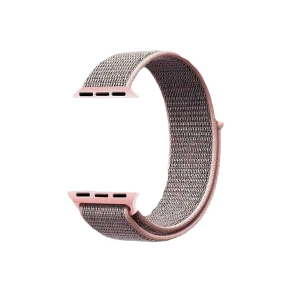 Nylon Hook & Loop Strap for 38/40/41mm Apple Watch - Pink Sand