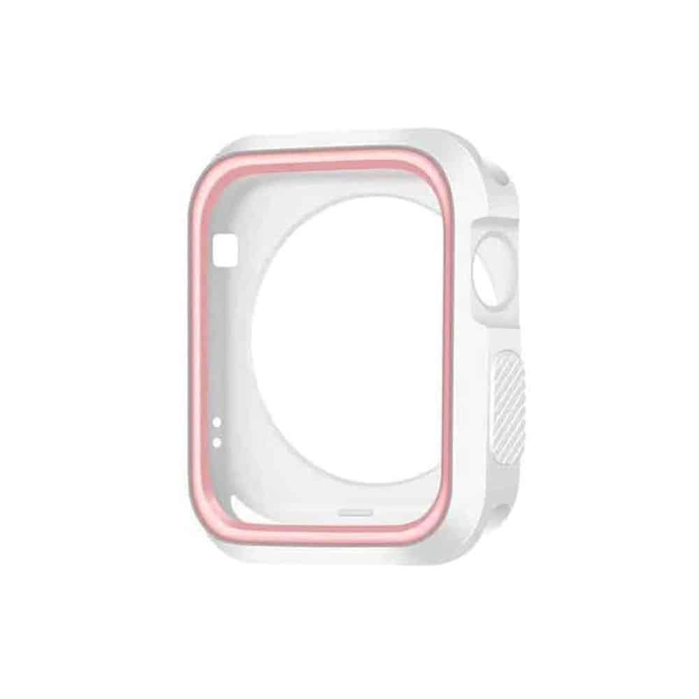 Silicone Protective Bump Guard Case for 38mm Apple Watch - White & Pink