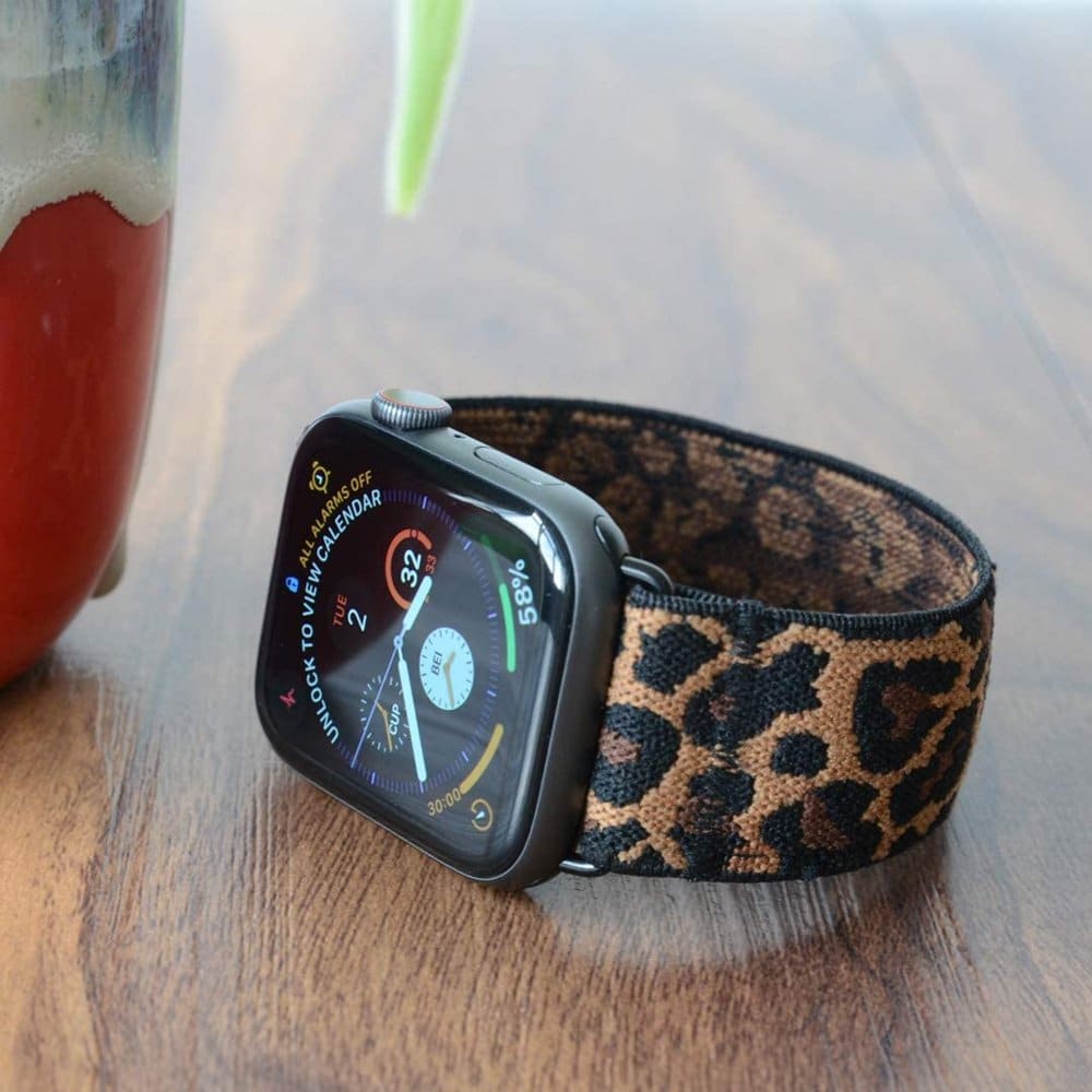Leopard Print Nylon Strap for 42/44/45mm Apple Watch - Image 4