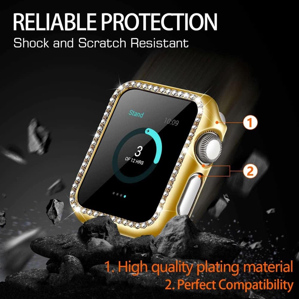 Rhinestone Protective Frame for 44mm Apple Watch - Image 11