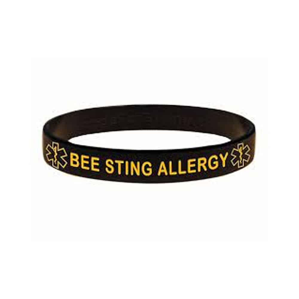 Emergency Bee Sting Allergy Medic Alert Silicone Bracelet x5 - Image 3