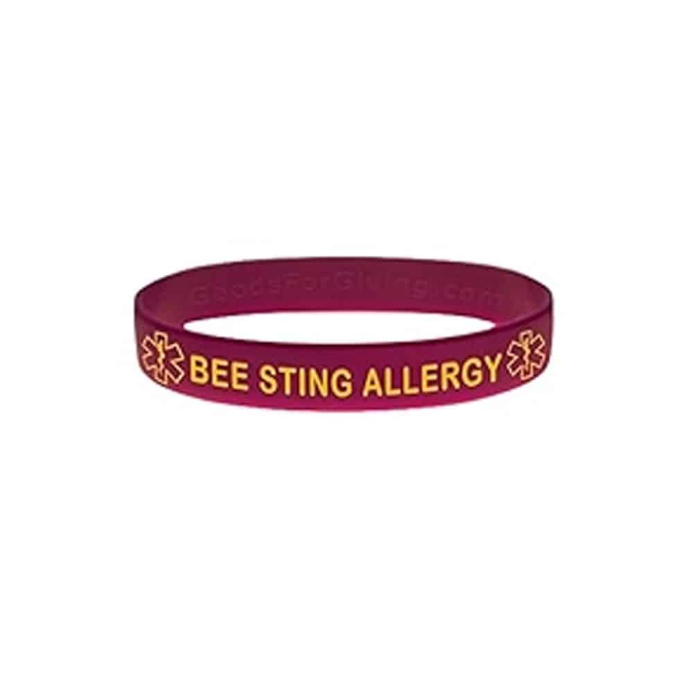 Emergency Bee Sting Allergy Medic Alert Silicone Bracelet x5 - Image 6