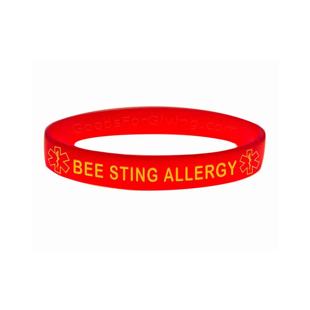 Emergency Bee Sting Allergy Medic Alert Silicone Bracelet x5 - Image 7