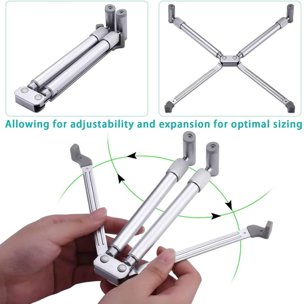 Adjustable Laptop Stand + Anti-Theft Retractable Cable Lock - Combo - Image 10