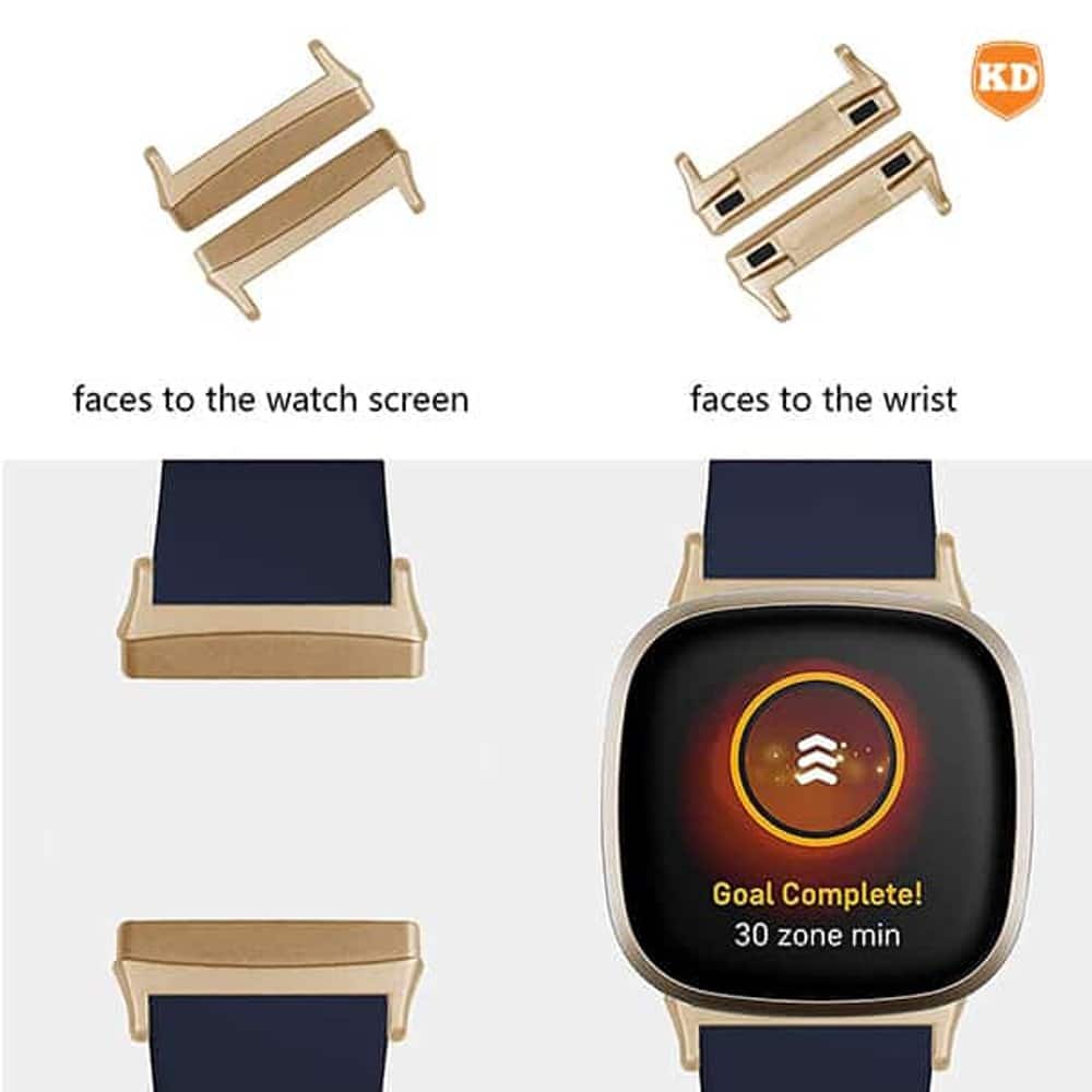 Steel Adapter Connectors for 22mm Fitbit Versa- x2 Combo - Image 5