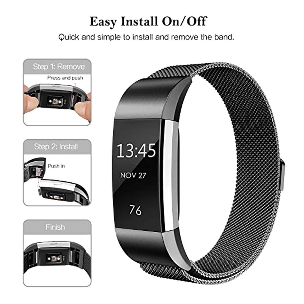 Magnetic Loop Meshy Milanese Strap for Fitbit Charge 2 - Image 6
