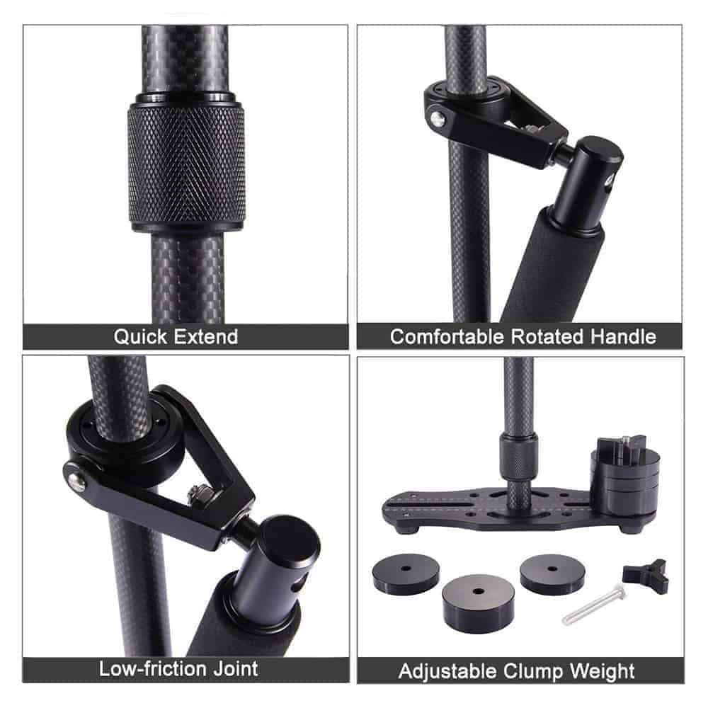 Action Mounts DSLR Carbon Fibre Handheld Video Stabilizer - Image 10
