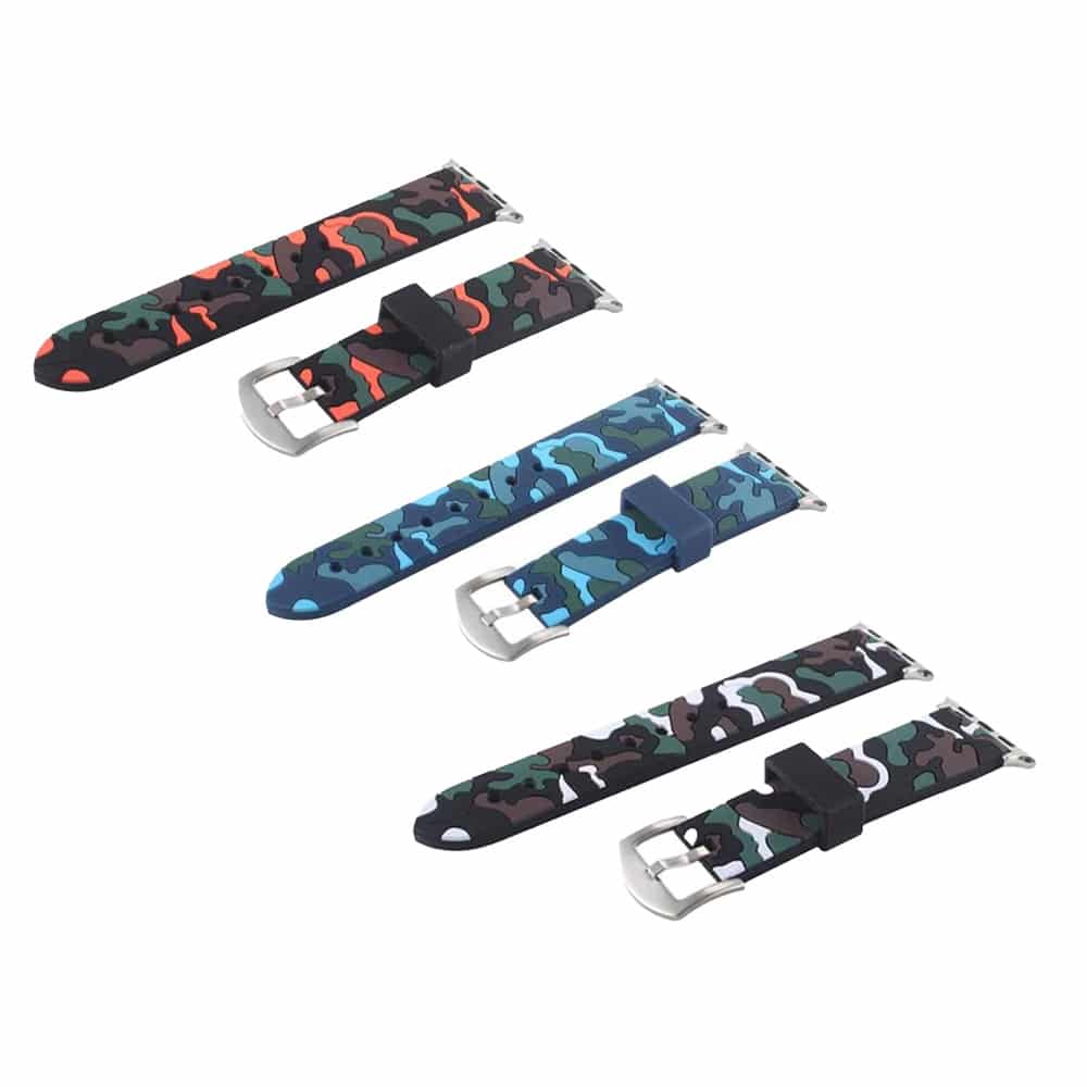 Sporty Camo Print Silicone Strap for Apple Watch