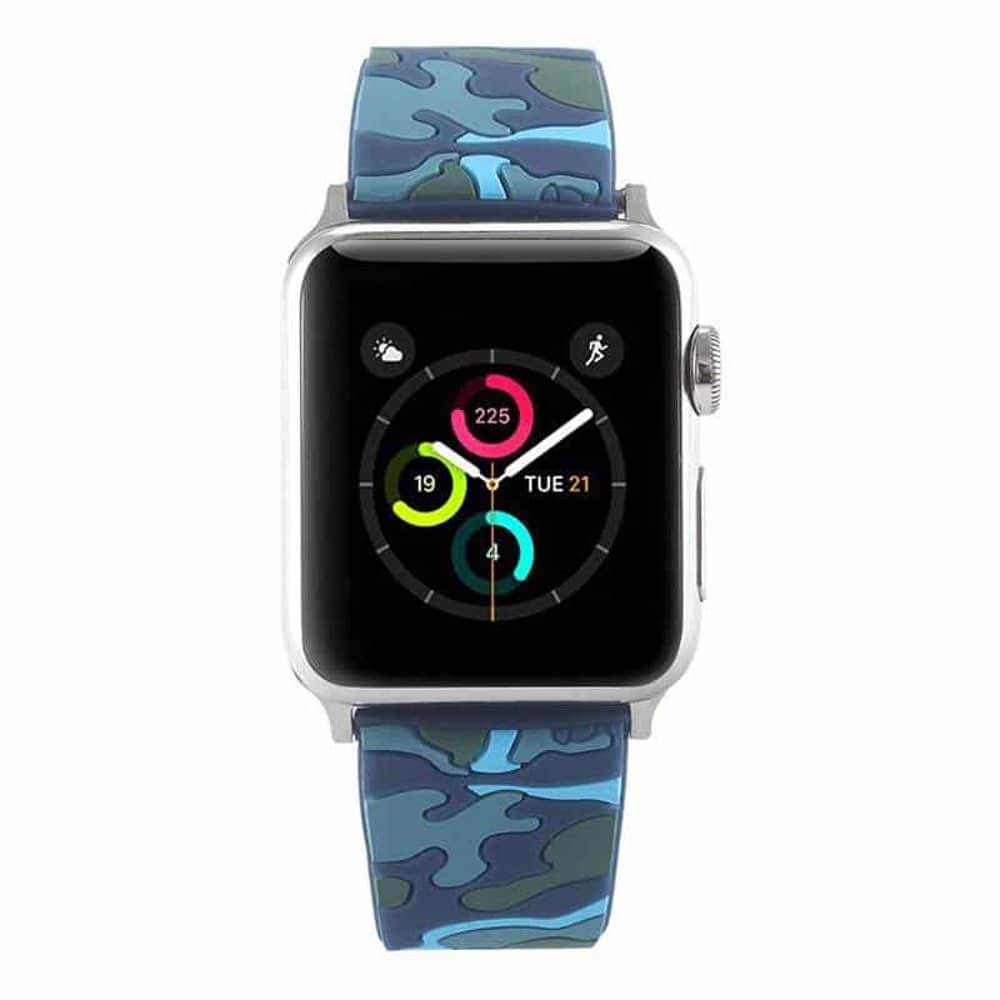 Sporty Camo Print Silicone Strap for Apple Watch - Image 10