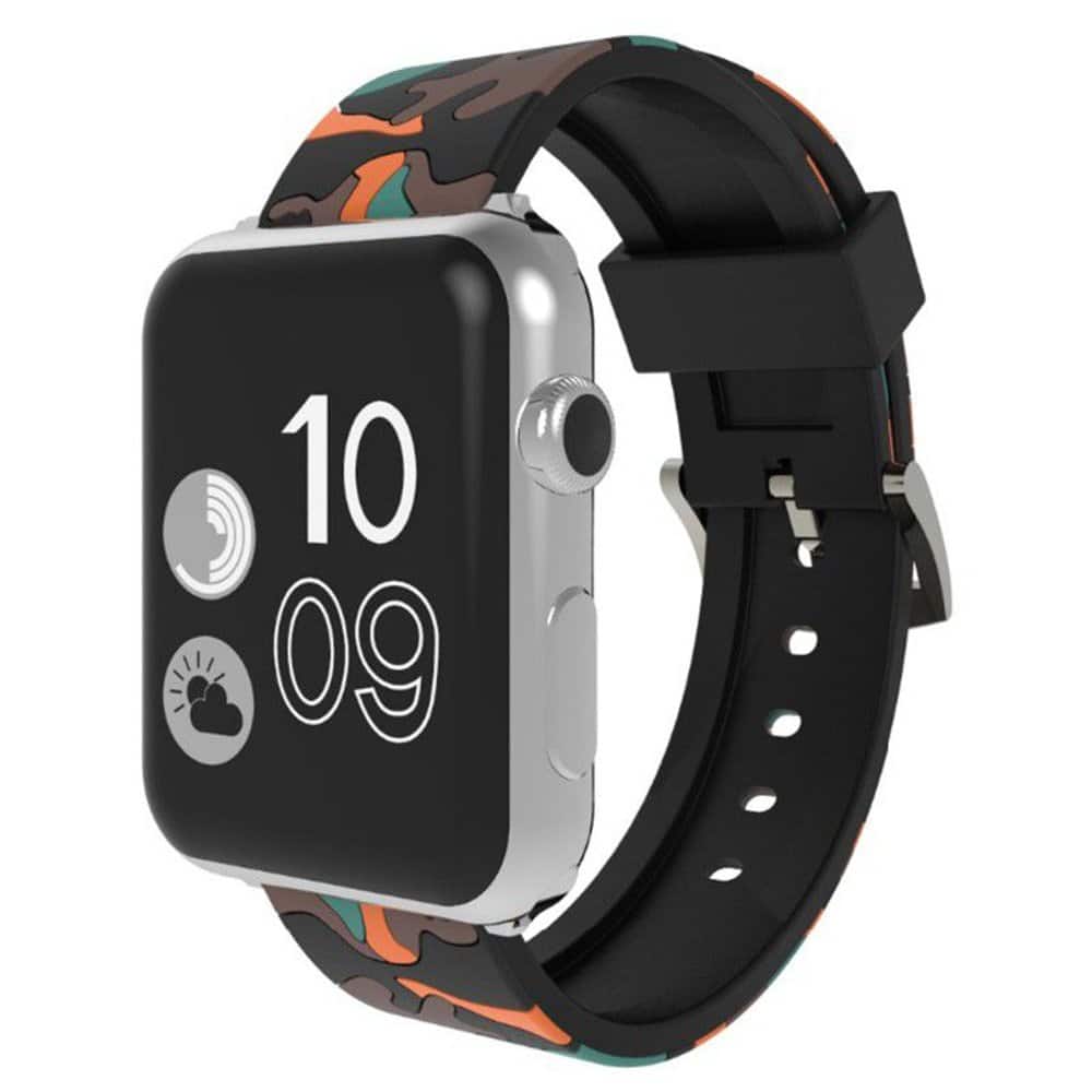 Sporty Camo Print Silicone Strap for Apple Watch - Image 11