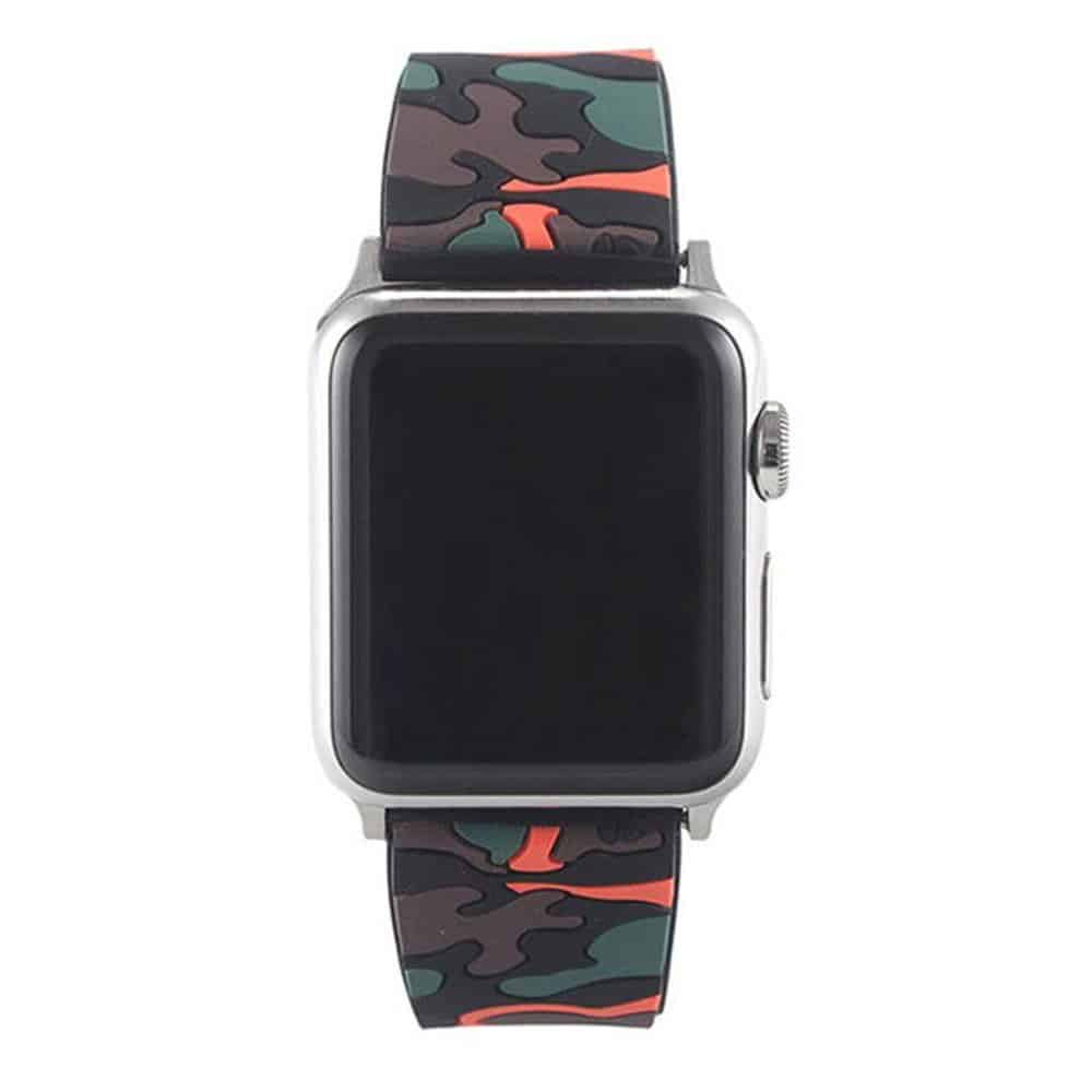 Sporty Camo Print Silicone Strap for Apple Watch - Image 13