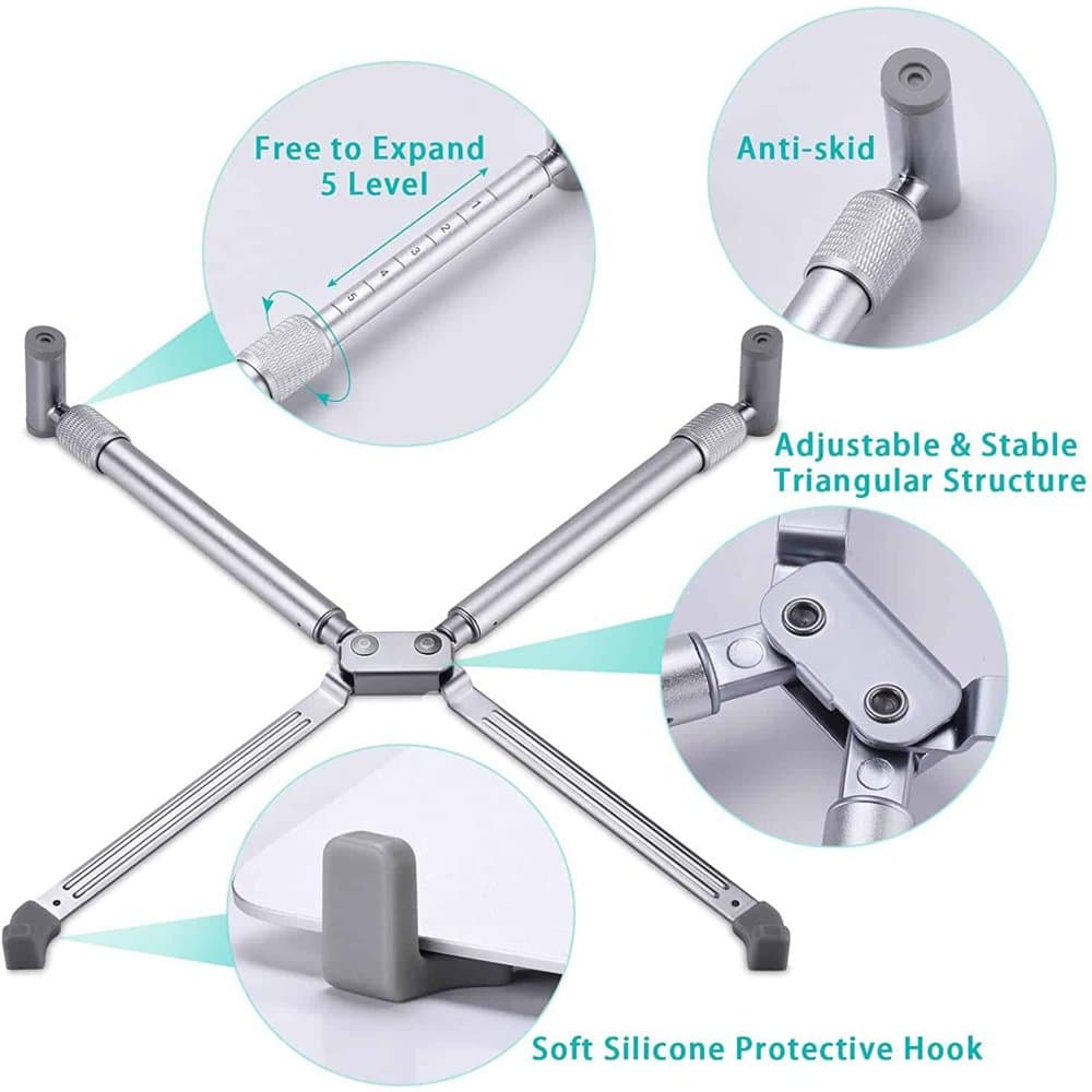 X-Shaped Adjustable Aluminium Ergonomic MacBook Laptop Stand - Image 5