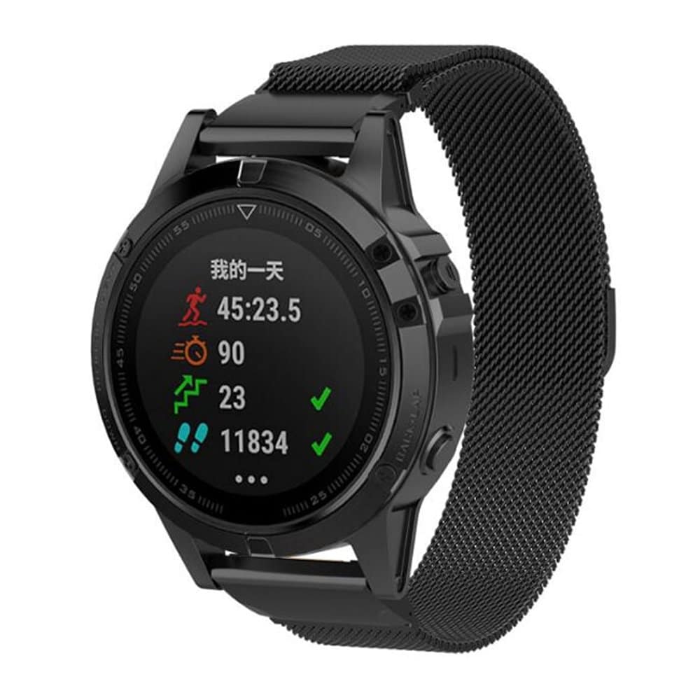 QuickFit 26mm Milanese Steel Strap for Garmin Fenix 5X - Image 4