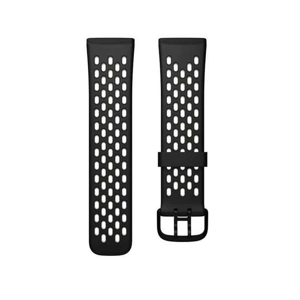 Fitbit Sense/Versa 3 Replacement Silicone Strap - Black + White