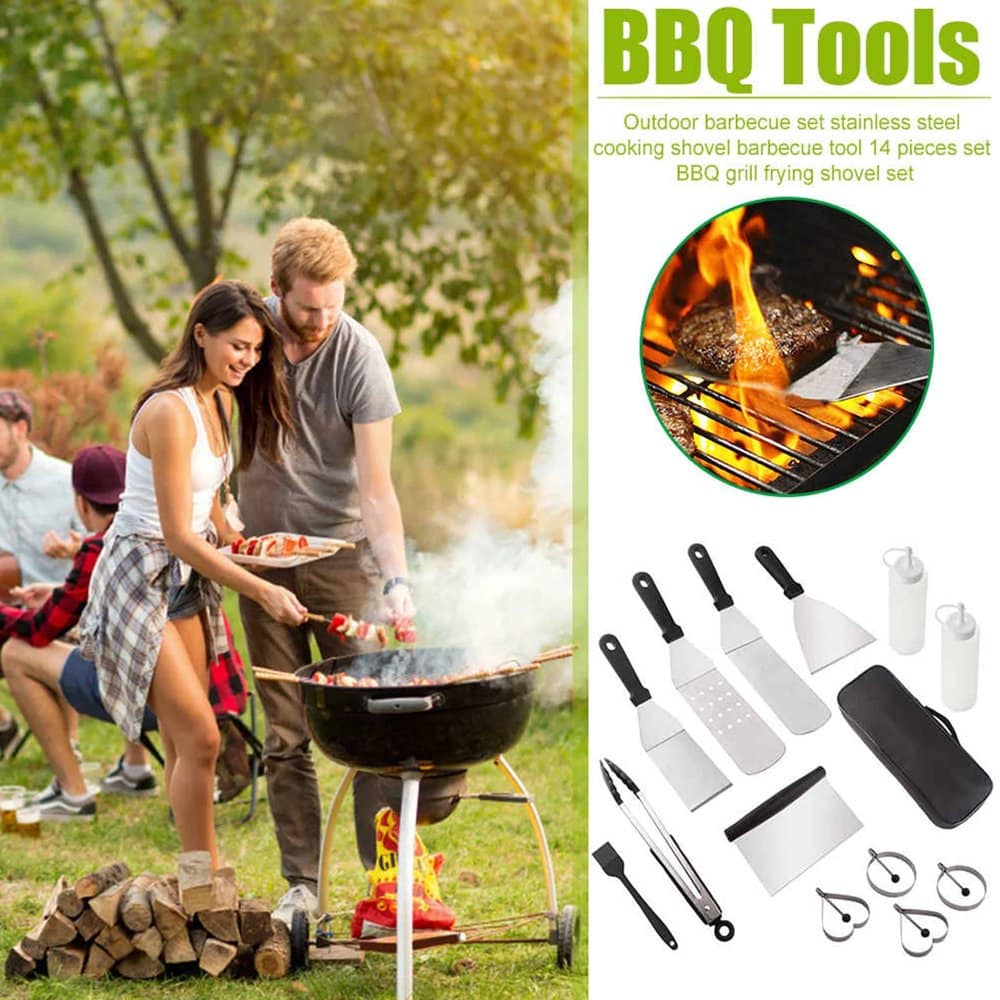 BEICHEN 14 Set Braai/ Camping Flat Grill Tool Accessories Set - Image 5