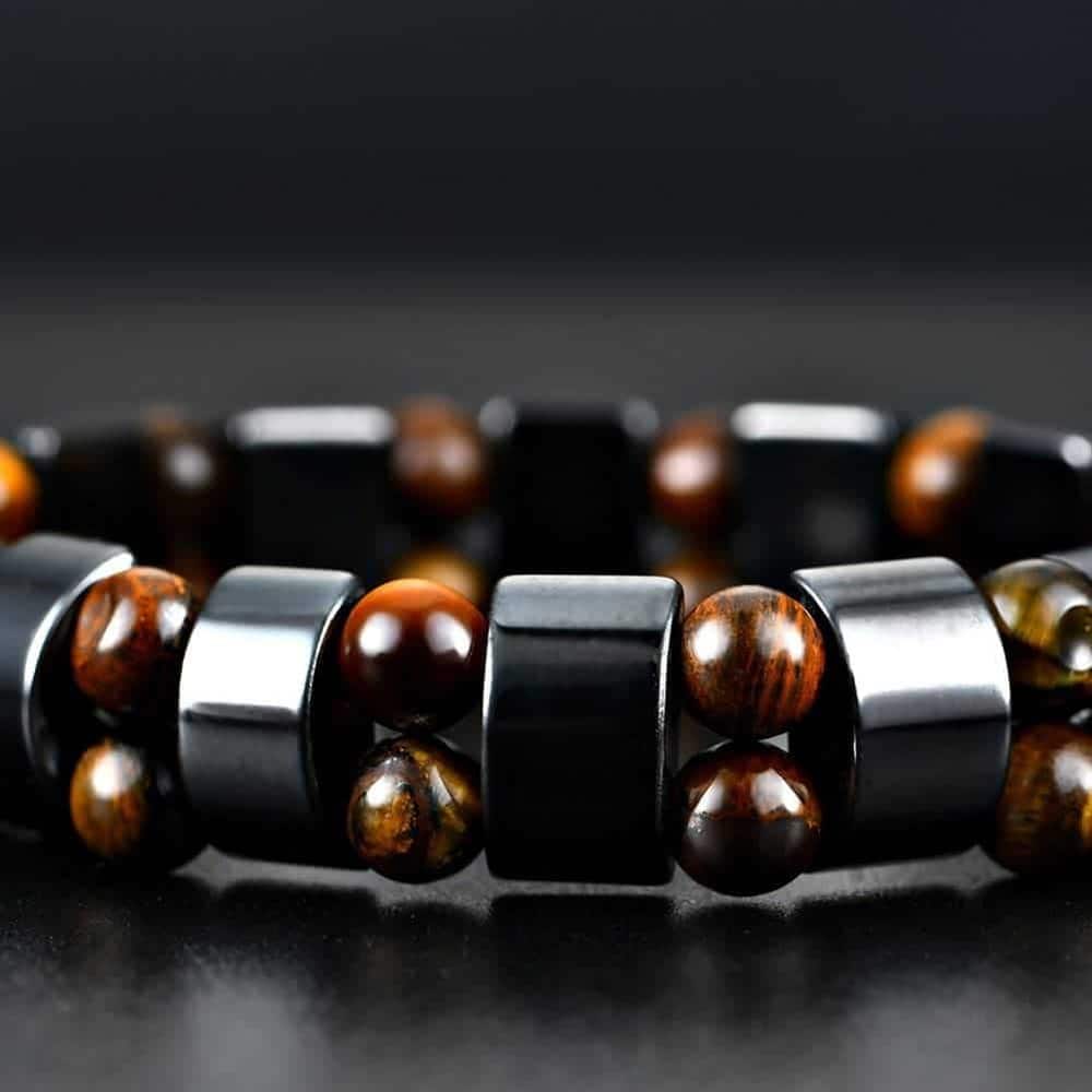 Magnetic Therapy Health Care Hematite Stones Tiger's Eye Bracelet - S/M - Image 7