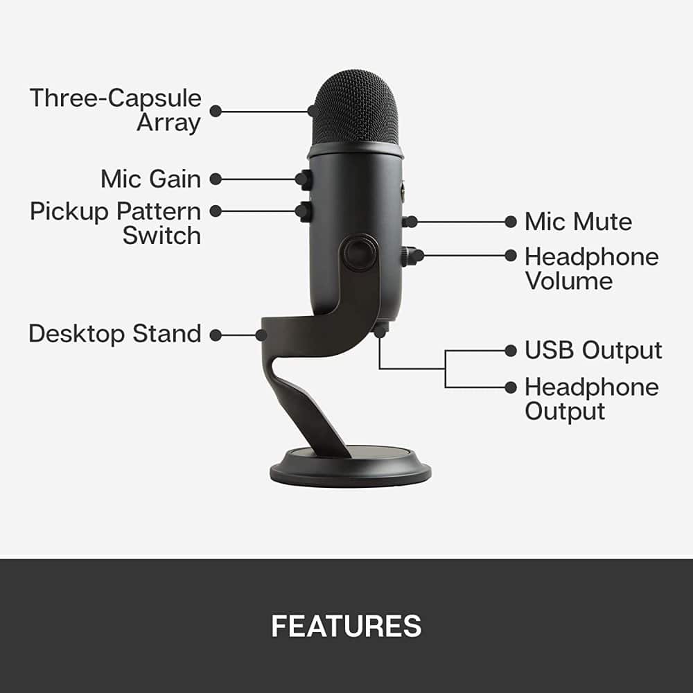 Blue Yeti Gaming/ Streaming/ Podcast Adjustable USB Microphone - Image 5