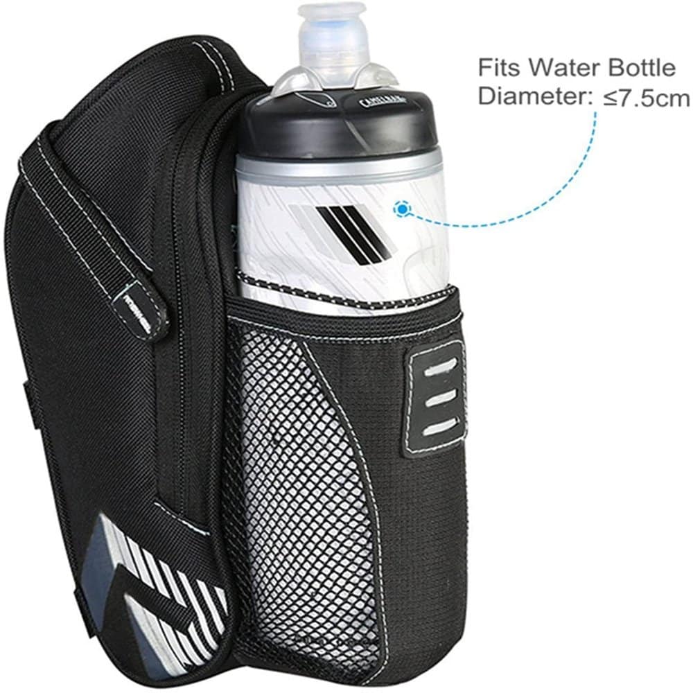 Cycling Road Bike Rear Saddle Bag with Water Bottle Pocket - Image 3
