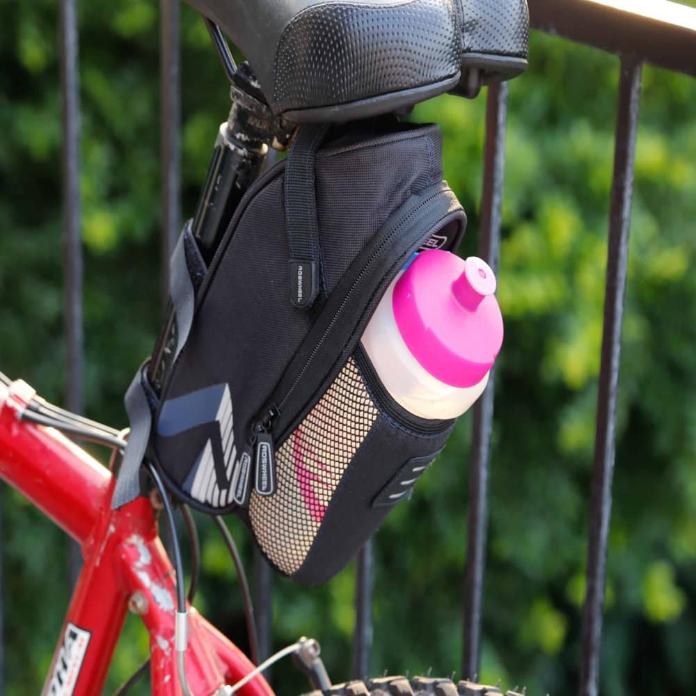 Cycling Road Bike Rear Saddle Bag with Water Bottle Pocket - Image 9
