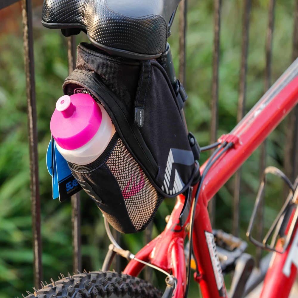 Cycling Road Bike Rear Saddle Bag with Water Bottle Pocket - Image 10