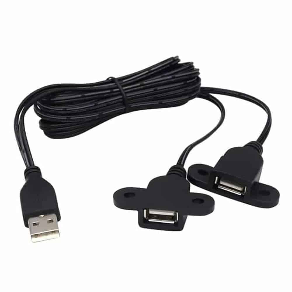 USB 2.0/ USB Type A 2-in-1 Device Charging Extension Cable
