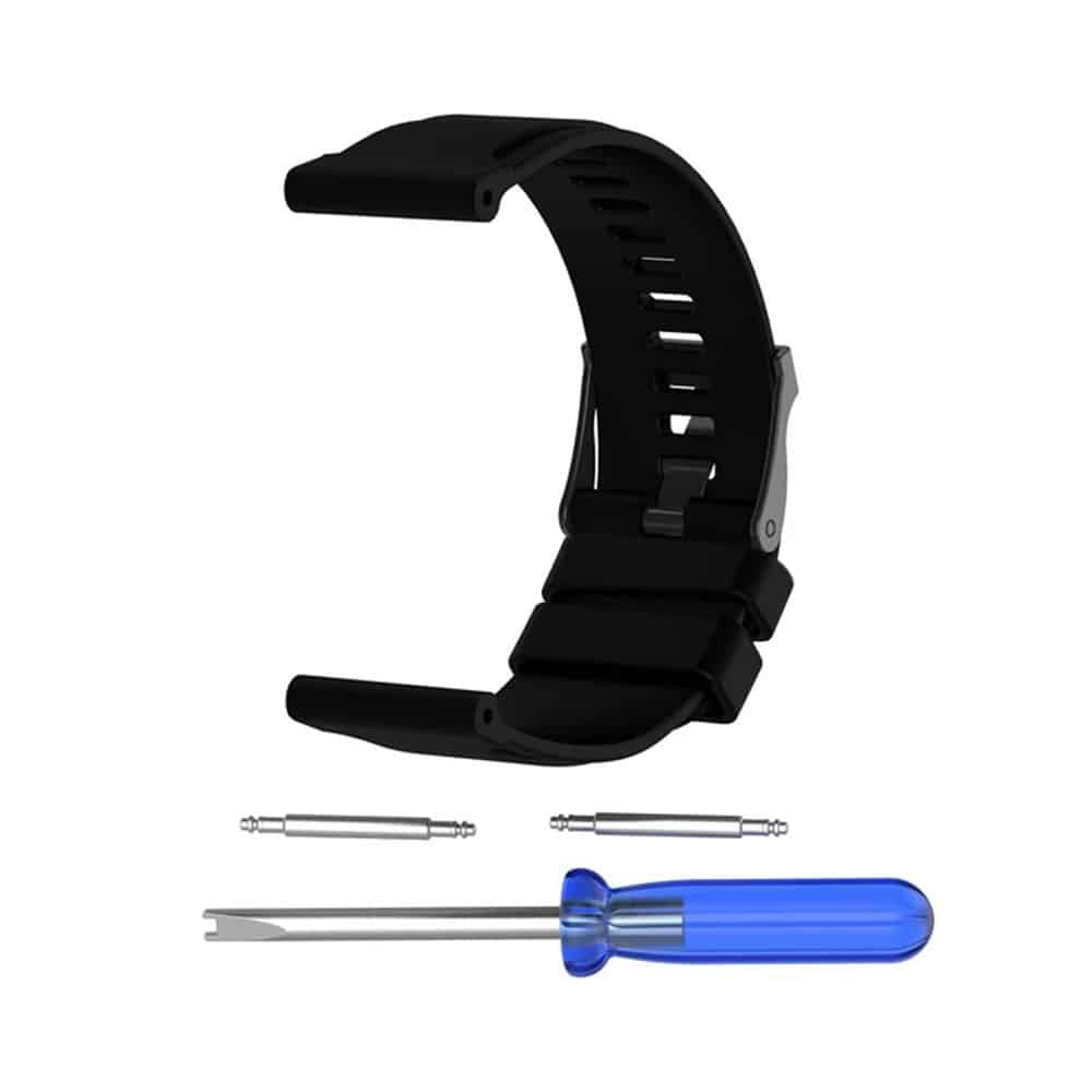 24mm Silicone Strap for Suunto Traverse/ Suunto Ambit 1/ 2/ 3 - Black
