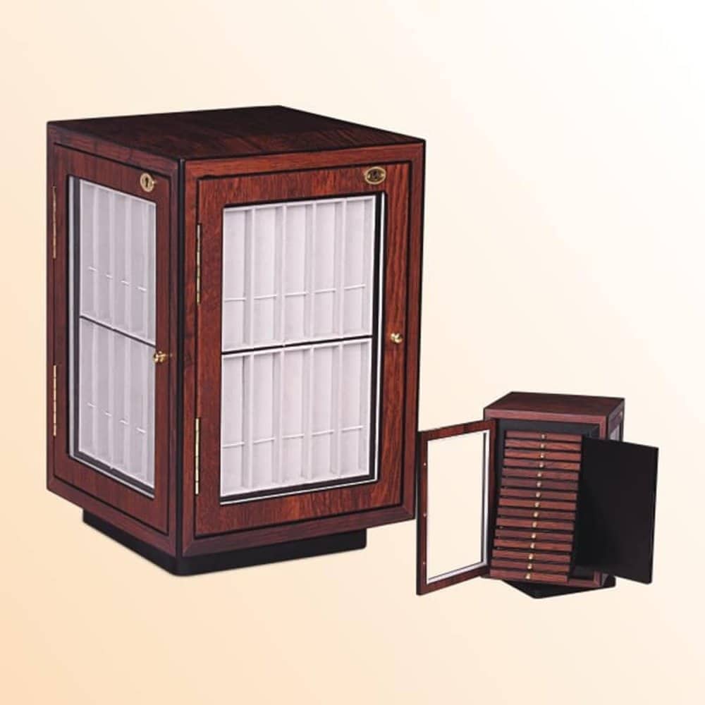 40 Compartment Watch Strap Wooden Cabinet Lockable Display Organizer - Image 4