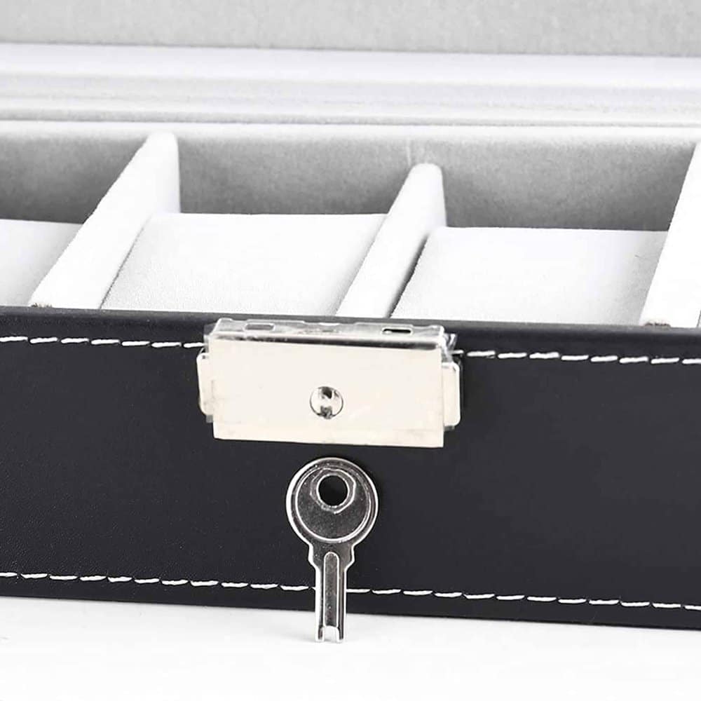 PU Leather 6 Slot Luxury Watch Organizer Display Case Box - Image 5