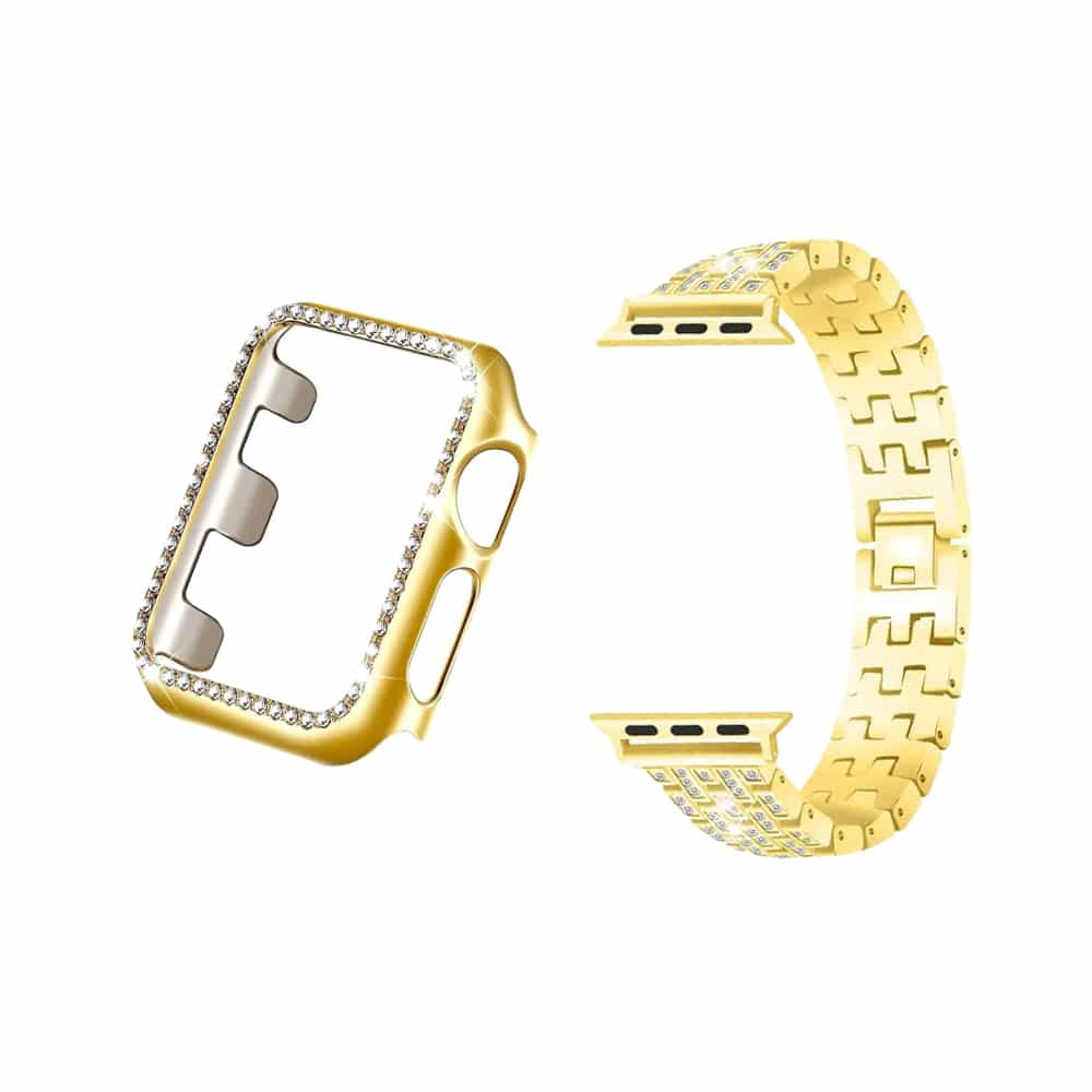 Rhinestone PC Frame & Stainless Steel Strap for 38mm Apple Watch