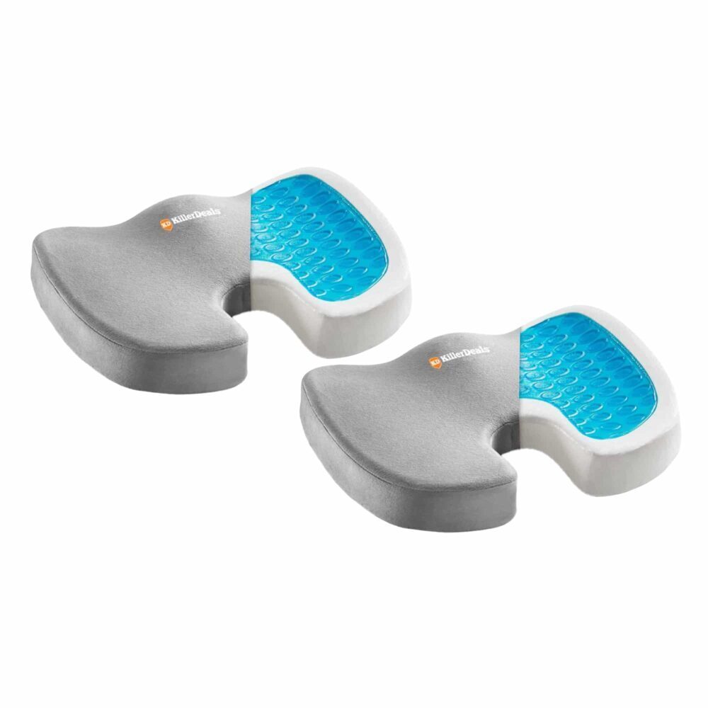 Back Support Gel Memory Foam Office Desk Chair Cushion - 2 PACK