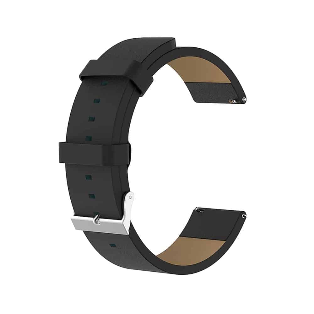 Leather Strap for Fitbit Versa/ Versa 2/ Versa Lite - Black