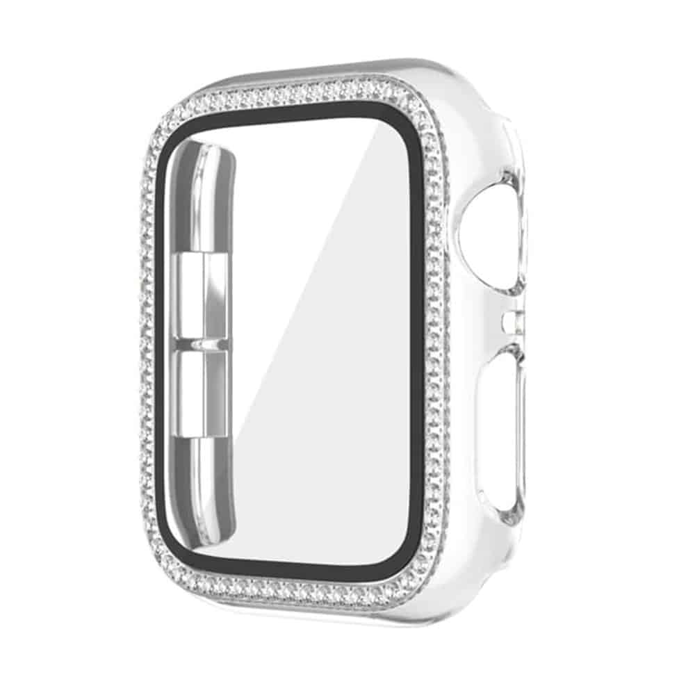 Rhinestone PC Bumper Case for Apple Watch 7 - 45mm - Silver