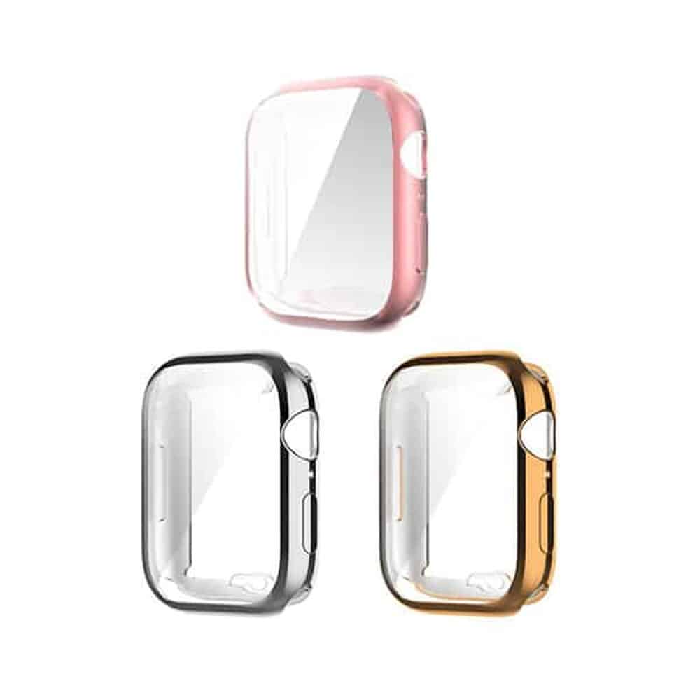 45mm Frame Case for Apple Watch 7- 3 Pack Combo - Pink, Rose Gold & Silver