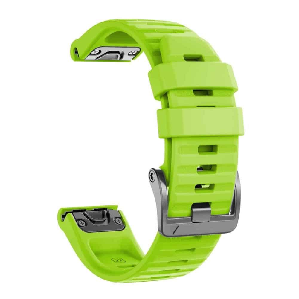 26mm Silicone Strap for Garmin Fenix 5X / 6X / 7X / 3/ Enduro - Green, 1 Pack