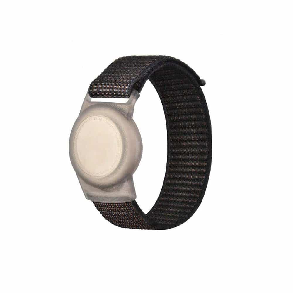 Toddlers/Kids Lightweight Nylon Band for Apple AirTag- Black - S/M