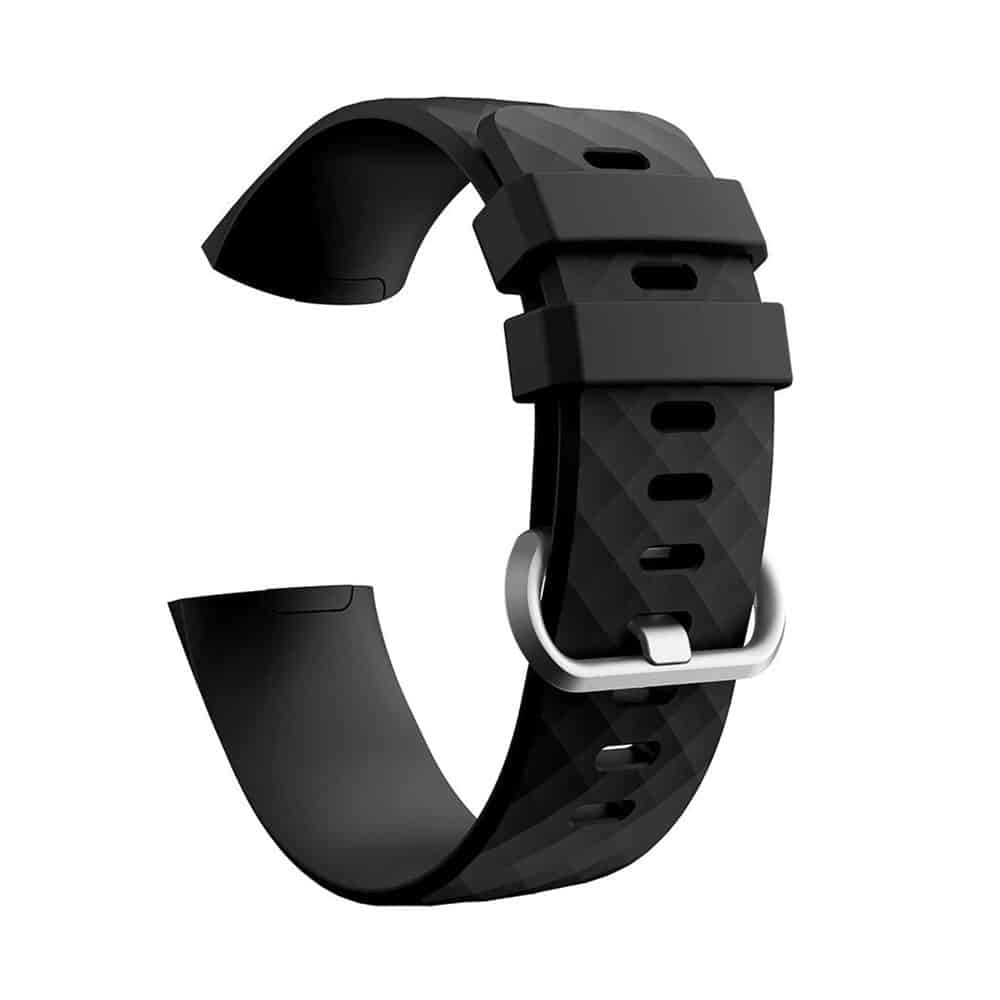 Silicone Strap for Fitbit Charge 3/ 4 - Black, M/L