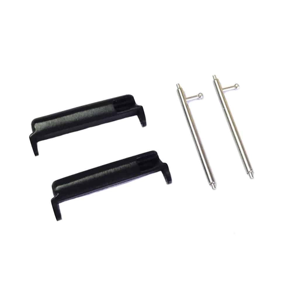 22mm Fitbit Versa Stainless Steel Lug Adapter Connectors - Black