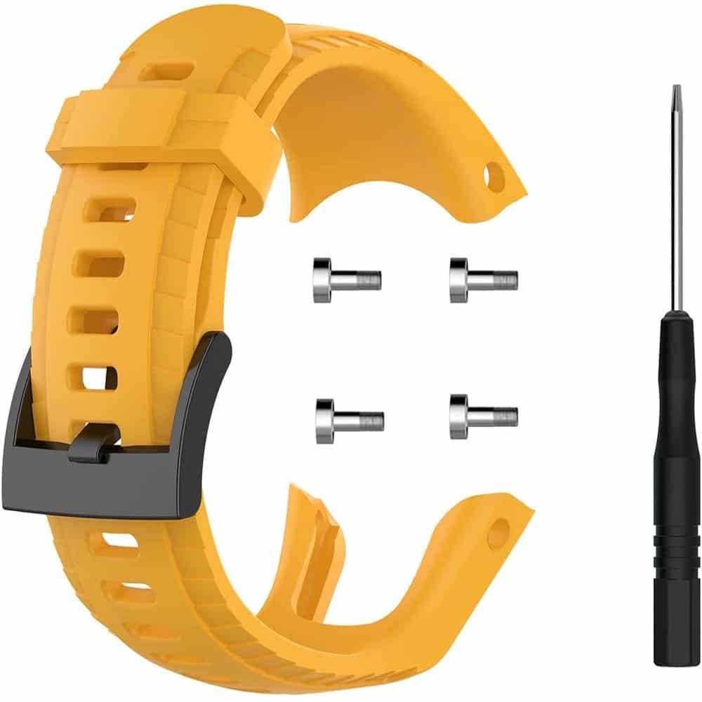 Sporty Silicone Strap for Suunto 5 Multisport GPS Watch - Mustard