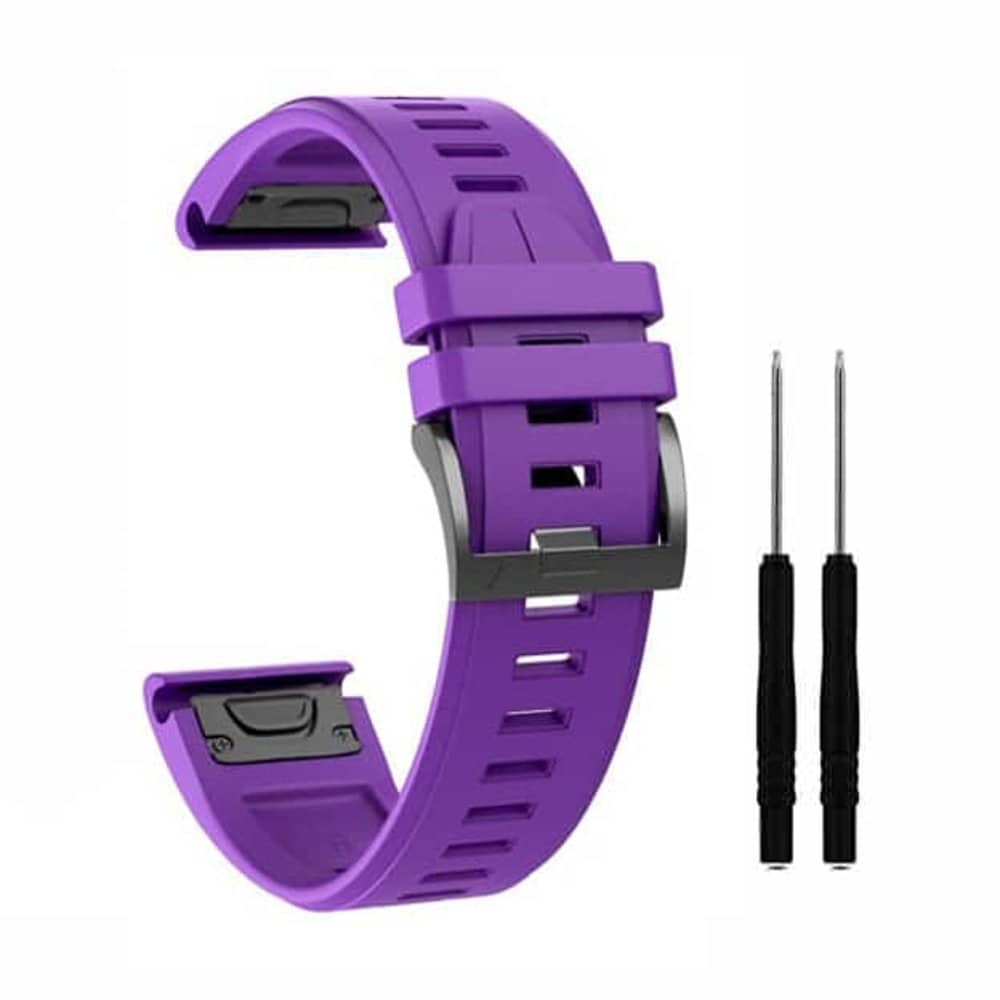 26mm Silicone Strap for Garmin Fenix 5X/ 6X/ 7X - Purple, 1 Pack