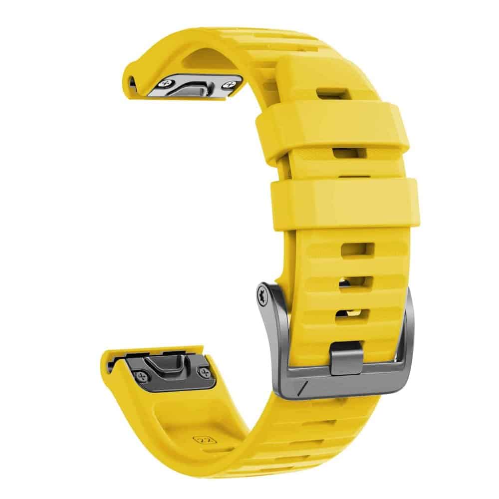 26mm Silicone Strap for Garmin Fenix 5X / 6X / 7X / 3/ Enduro - Yellow, 1 Pack