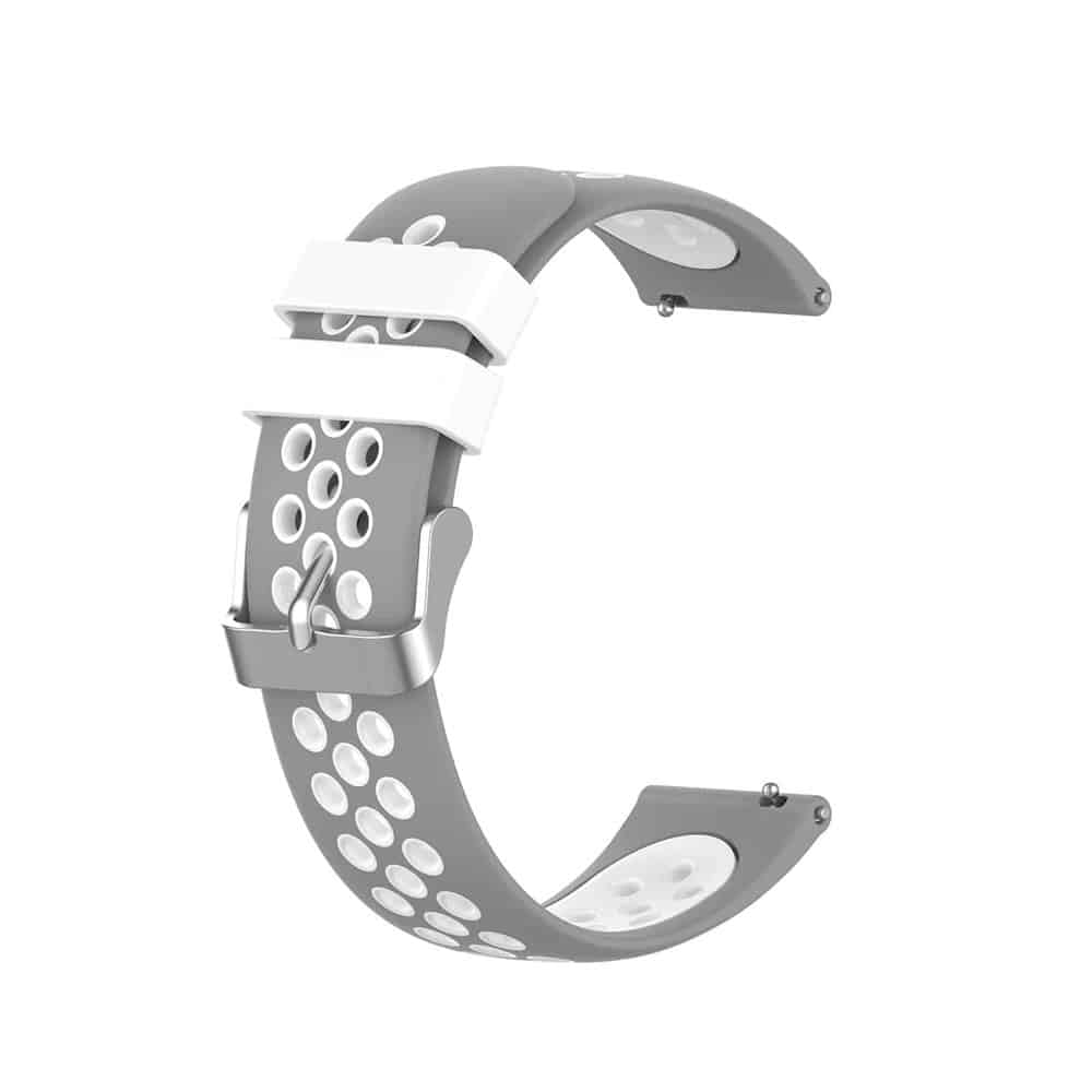 22mm Silicone Strap for Garmin Vivoactive 4/ Garmin Venu 2 - Grey & White